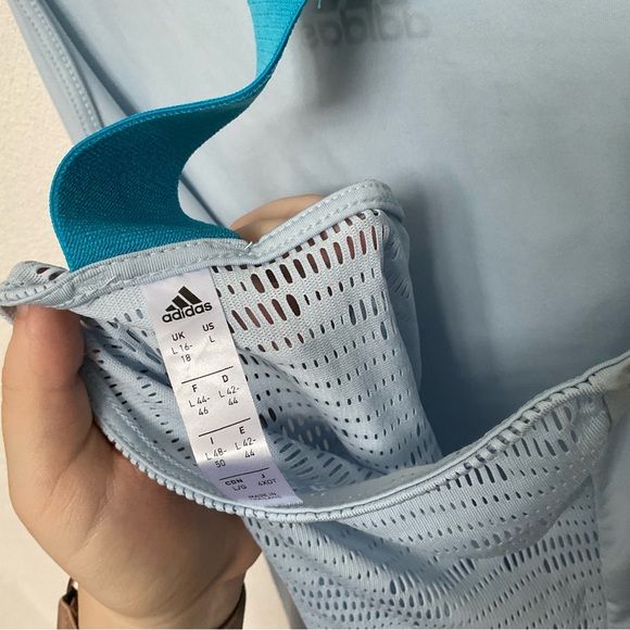 Adidas Light Prime Blue Razorback Workout Tank Top Size Large Mesh Back - Picture 5 of 5